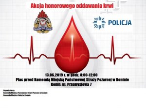 plakat informujący o terminie i godzinach, w których możliwe będzie oddanie krwi