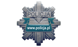 Odznaka policyjna z adresem www.policja.pl